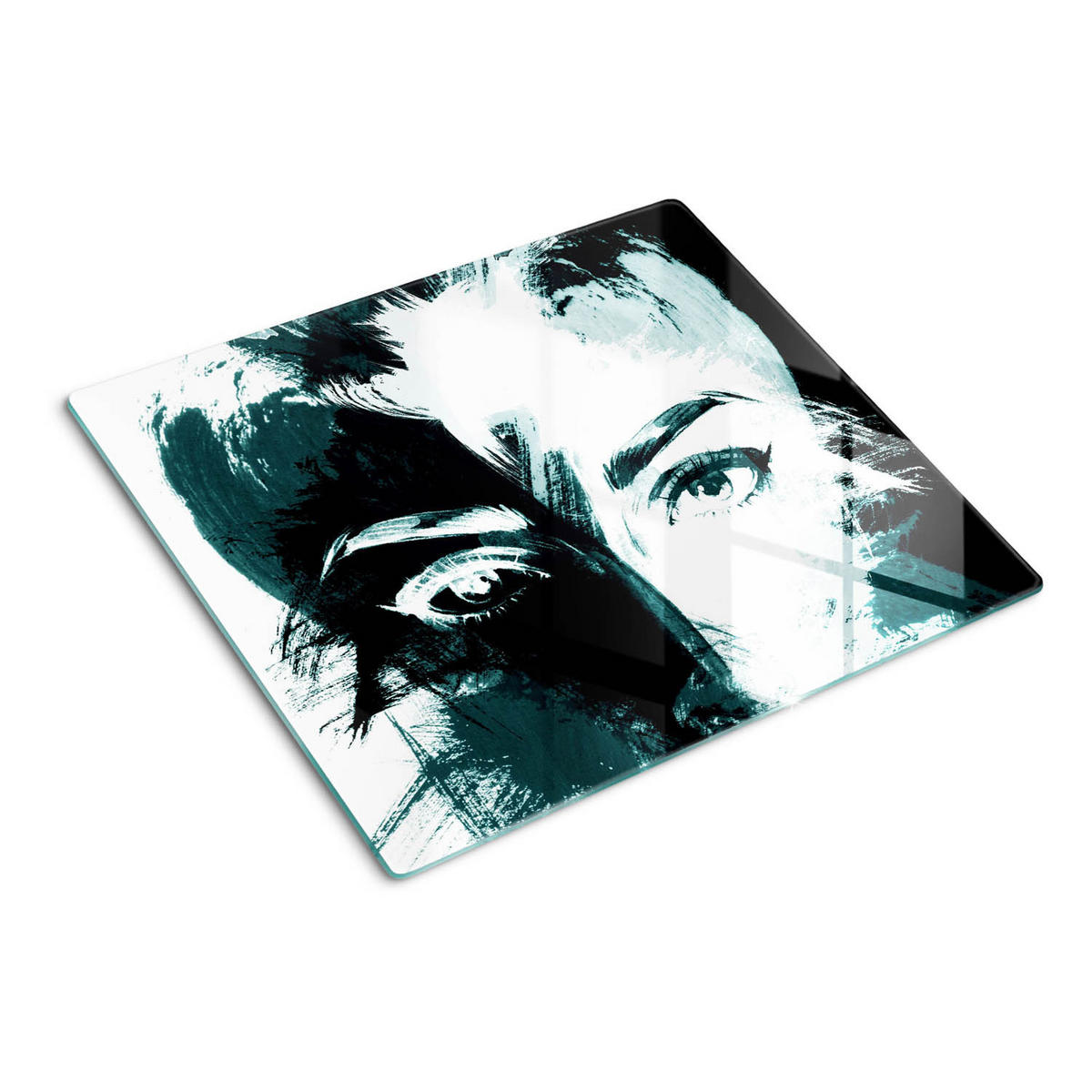 GLASPLATTE 60x52 cm Abstrakte Frau - Schwarz, Glas (60/0.4/52cm) - TULUP