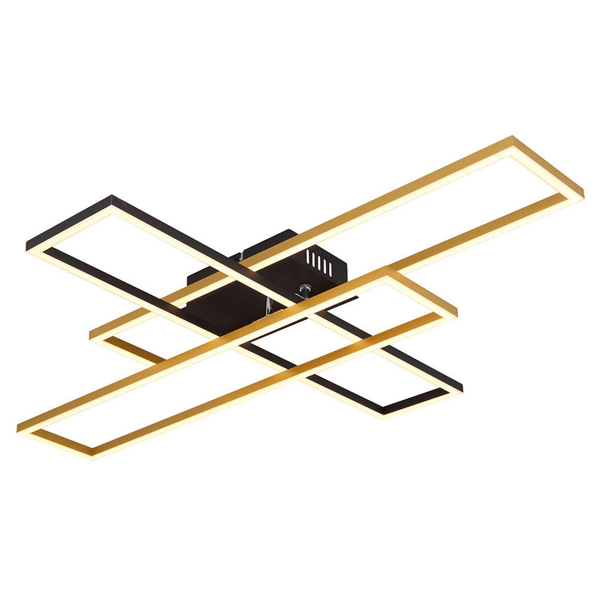 LED DECKENLEUCHTE Gold Schwarz Matt - Goldfarben, Metall (80/60/9.5cm) - Globo Lighting