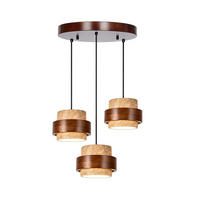 PENDELLEUCHTE Travertin Gelb & Holz, Japandi Rund - Gelb, Naturmaterialien (170/30/50cm) - Weltevree