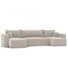 WOHNLANDSHAFT U-Form mit Schlaffunktion und Bettkasten, Beige - Beige, Holzwerkstoff/Textil (318/79/145cm) - Idohome