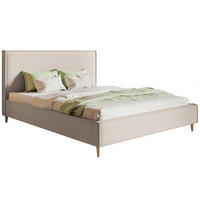 BETT Beige LUXO 8 Gepolstert Stoff Bukle 120x200 cm - Beige, Textil (120/200cm) - Sepro Meble