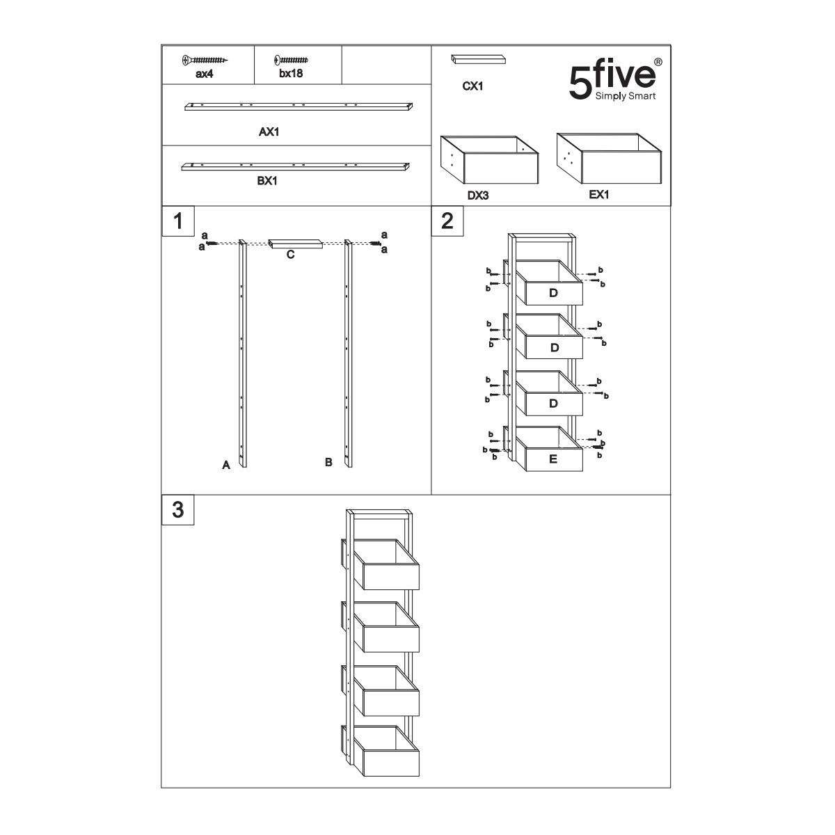 5five Simply Smart Badezimmerregal Braun 29x88x16 cm