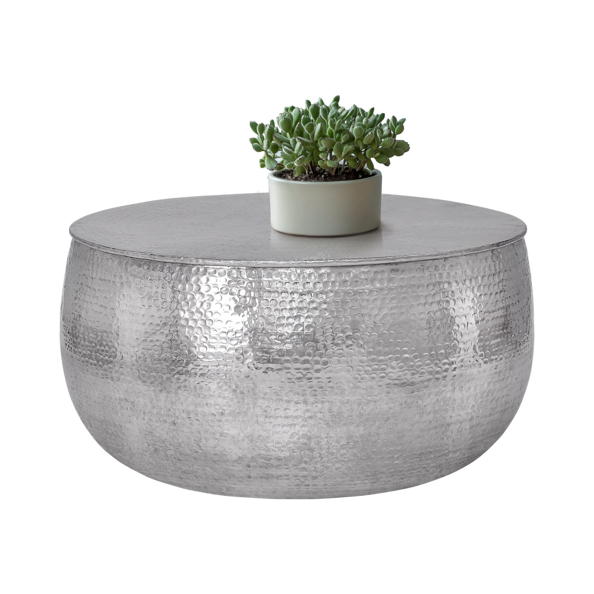 COUCHTISCH - Silberfarben, Metall (90/90/45cm) - WOMO-DESIGN