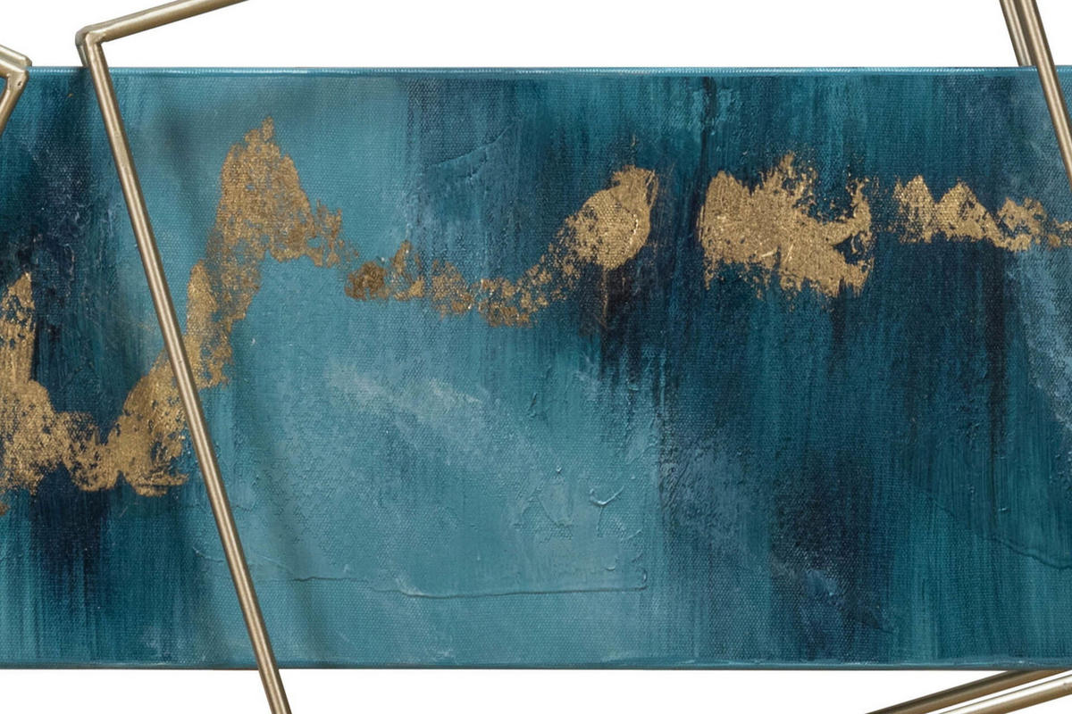 WANDDEKO Blau 120/40 cm - Blau, Metall (2.2/40/6cm) - KUNSTLOFT