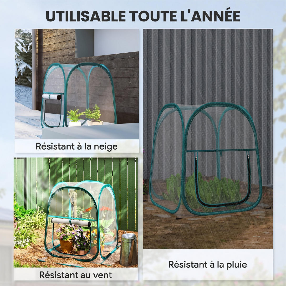 MINI-GEWÄCHSHAUS, Pop-up, PVC, transparent, 70x70x80cm, für Gemüse - Multicolor, Kunststoff (70/80/70cm) - FORIOUS