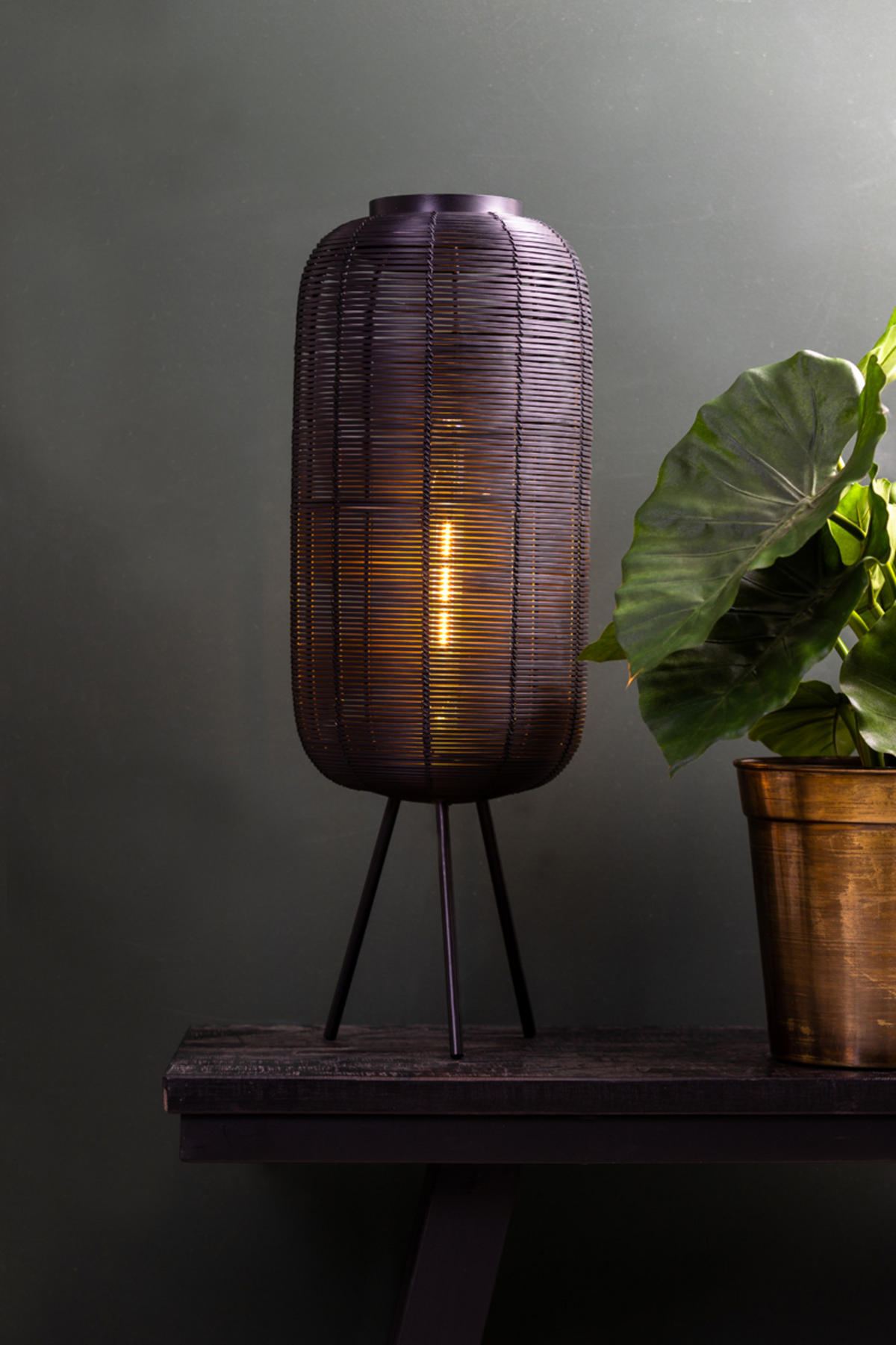 TISCHLAMPE Tomek Schwarz Ø21/55 cm - Schwarz, Metall (21/21/55cm) - Light & Living