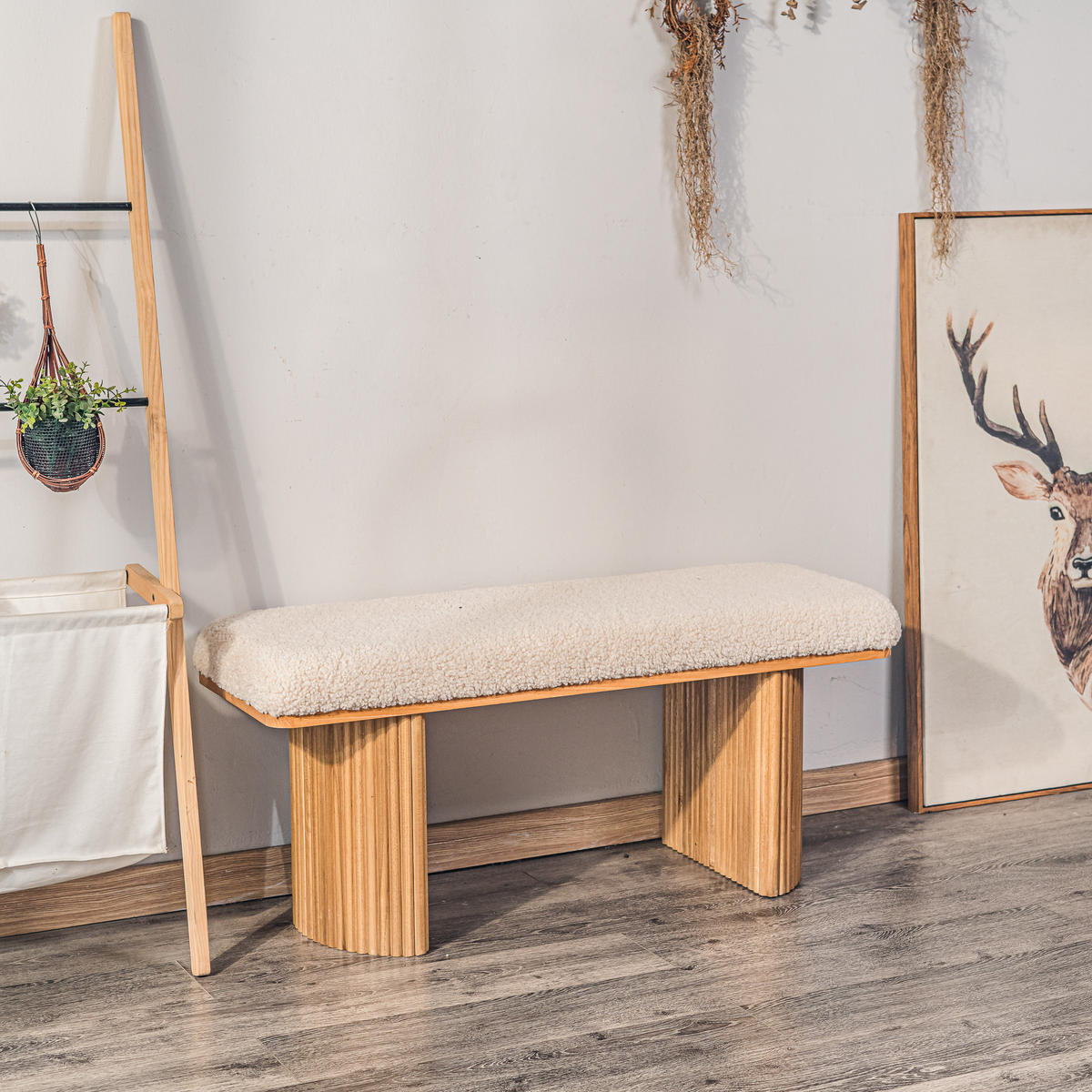 SITZBANK Holz Weiß - Weiß, Holz (100/46/35cm) - Nordlys