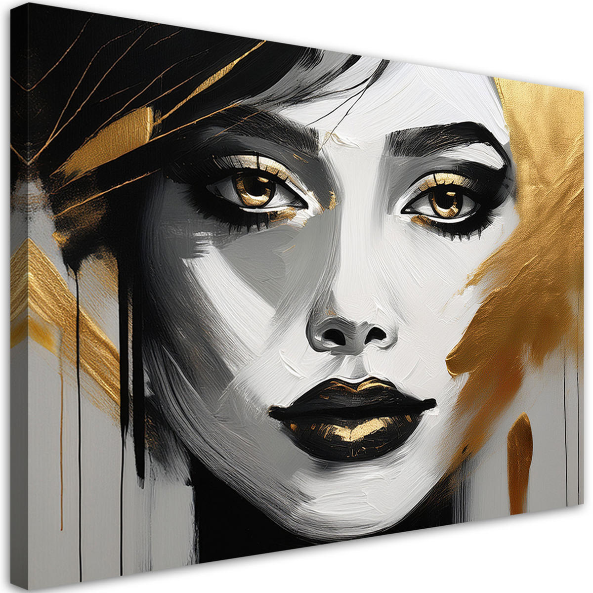 LEINWANDBILD Menschen & Charaktere 120x80cm - Goldfarben, Textil (120/80cm) - Feeby