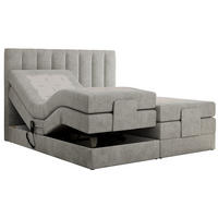 BOXBETT COMFORTO 140/200 - Hellgrau Struktur - H3 - Hellgrau, Holz/Textil (140/200cm) - MKS