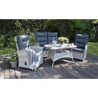 GARTEN SITZGRUPPE Monte Carlo Grau Polyrattan für 4 Personen - Grau, Kunststoff - bellavista - Home & Garden