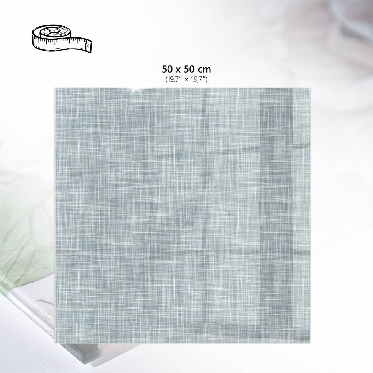 TISCHPLATTE 50x50 cm – Grauer Stoff - Grau, Glas (50/50/0.4cm) - Wallfluent