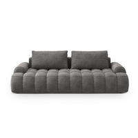 AUSKLAPPBARES-SOFA mit Bettkasten Linz aus Samt grau 4 Sitzplätze - Grau, Textil (100/84/250cm) - Cosmopolitan Design
