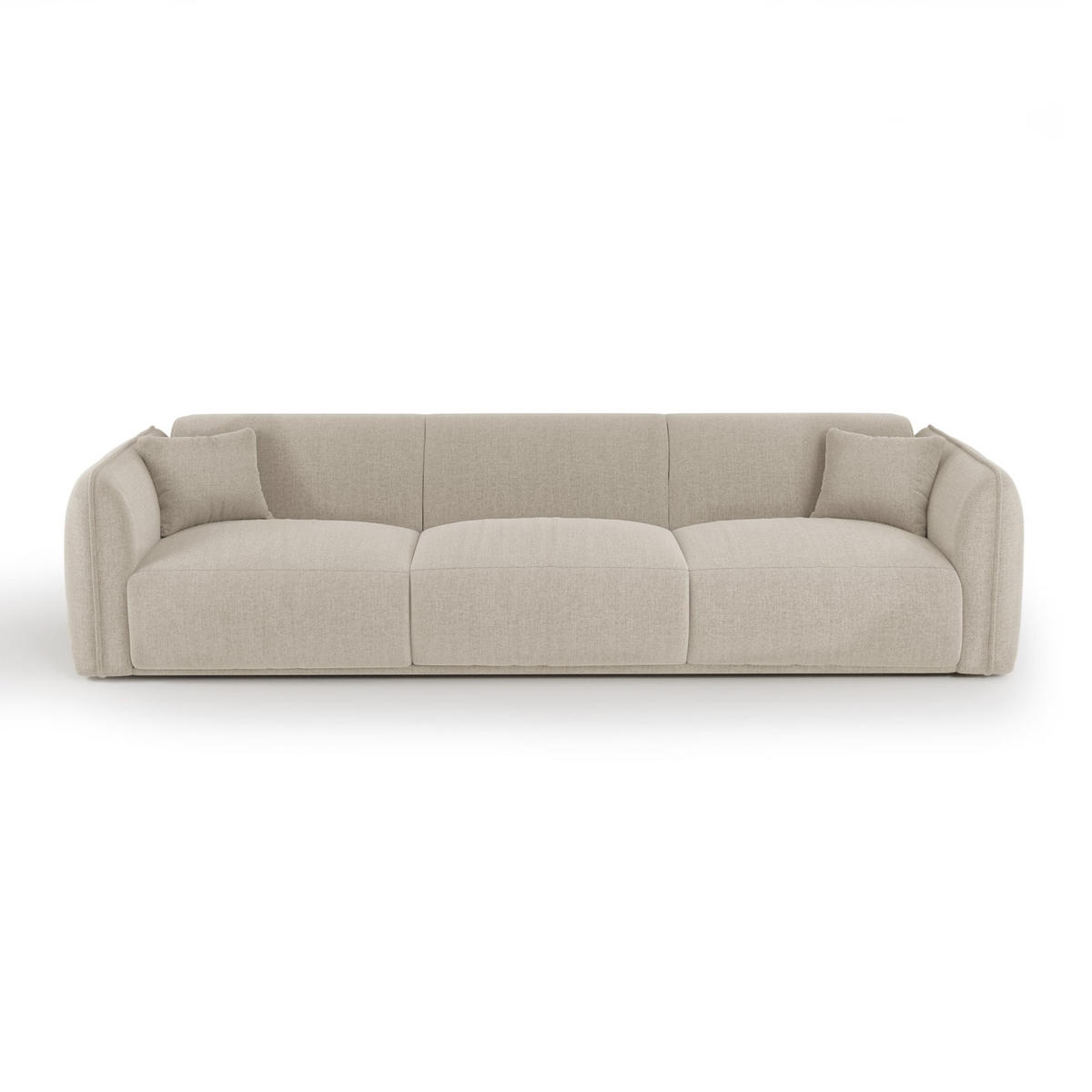 SOFA LUSH Köpergewebe mit weichem Griff Beige 235cm - Beige, Textil (235/72.5/90cm) - Premium Interiors