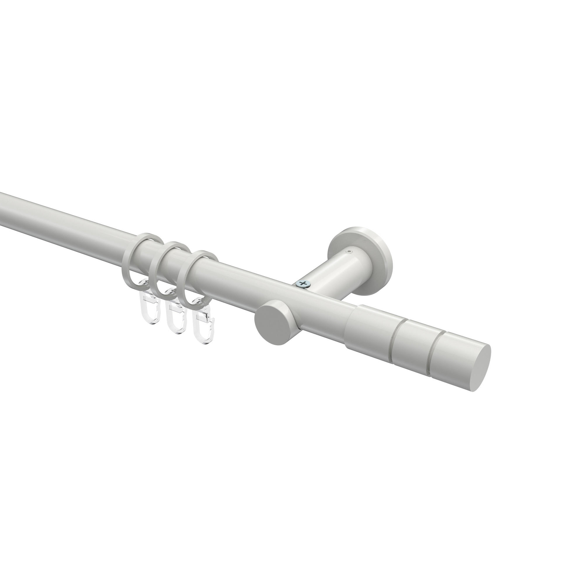 GARDINENSTANGEN-SET Platon Elanto 200 cm, 1-läufig, 20 mm Ø Weiß - Weiß, Metall (200cm) - INTERDECO