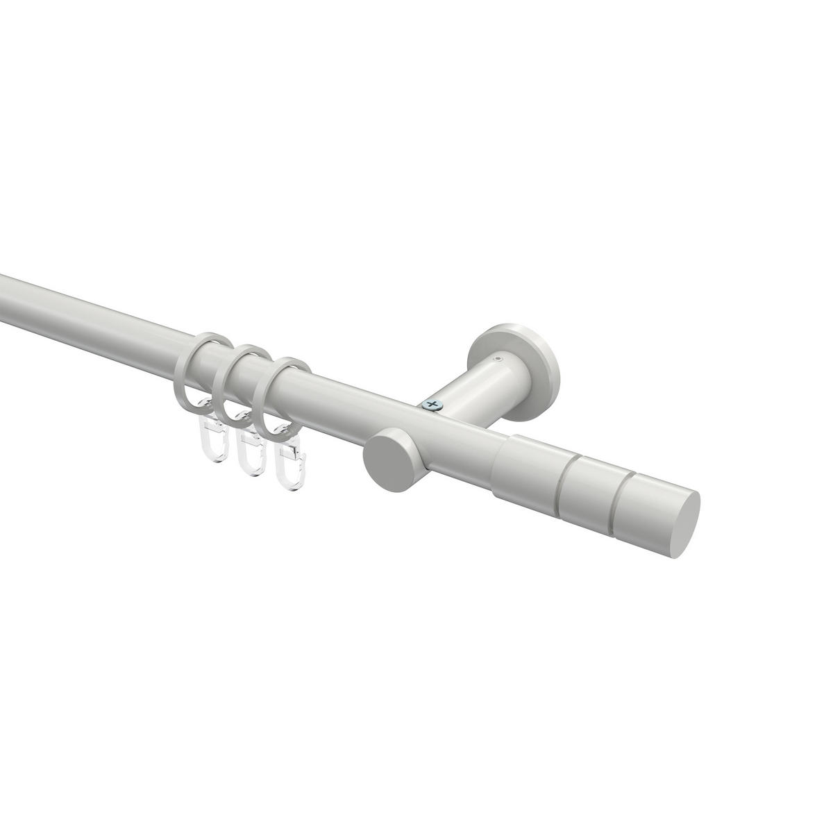 GARDINENSTANGEN-SET Platon Elanto 100 cm, 1-läufig, 20 mm Ø Weiß - Weiß, Metall (100cm) - INTERDECO