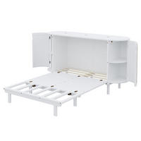 SCHRANKBETT 140/200 cm DE-01560, in Weiß, mit Lattenrost und Staufächern - Weiß, Holz (140/200cm) - ComfortXL