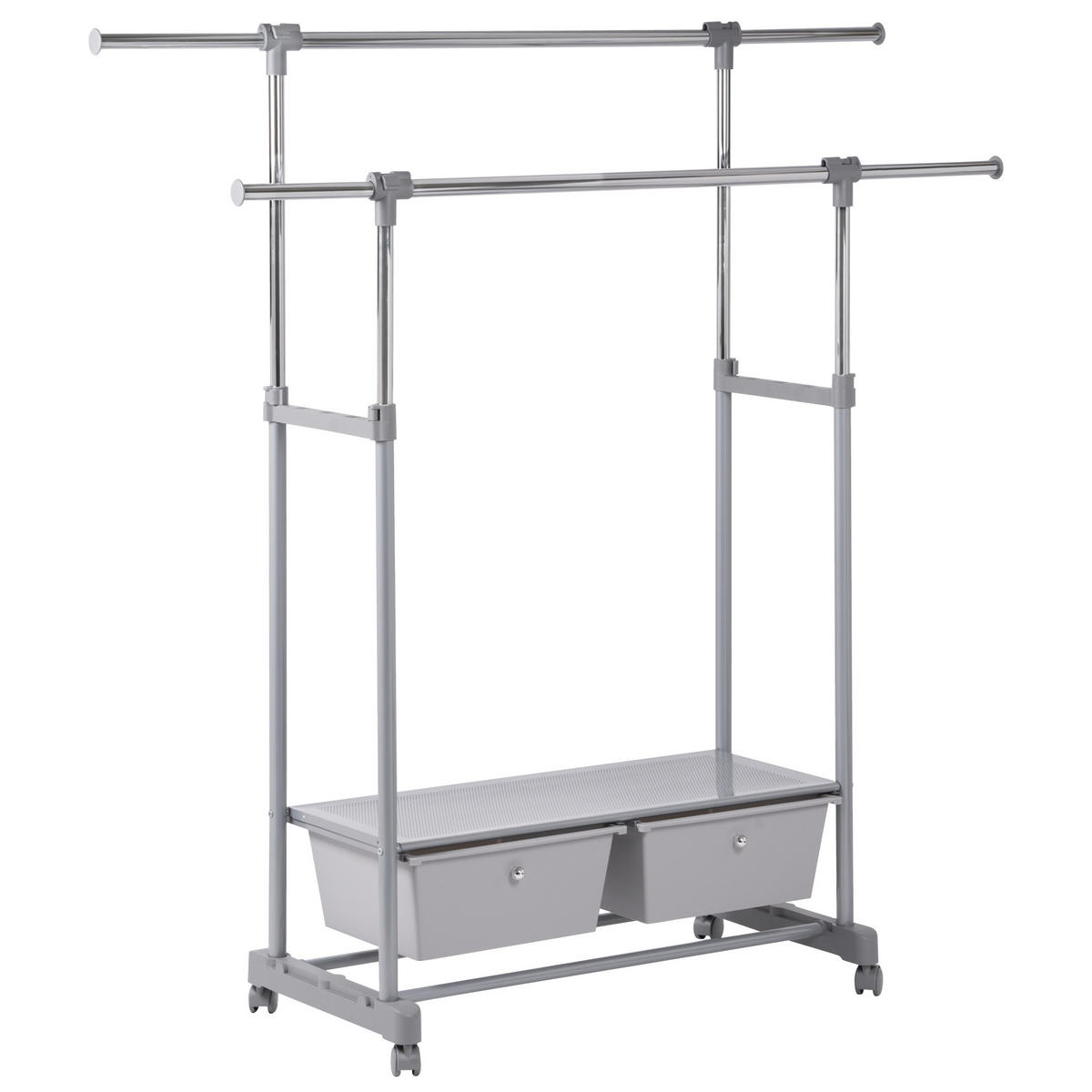 KLEIDERSTANGE, grau - Grau, Metall (129/163.5/42cm) - bremermann
