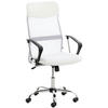 CHEFSESSEL Lederlook weiß - Chromfarben/Weiß, Textil/Metall (60/110/53cm) - CLP