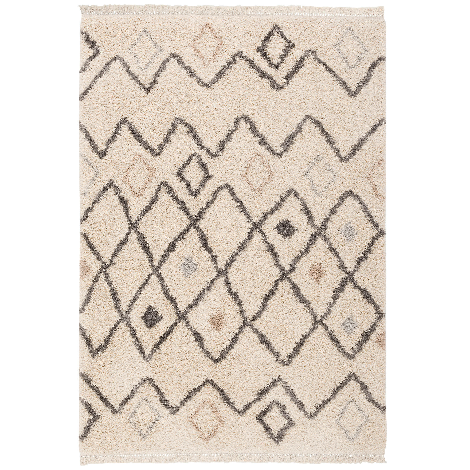 HOCHFLOR LANGFLOR SHAGGY TEPPICH CASABLANCA ETHNO - Ecru, Textil (140/200cm) - Pergamon