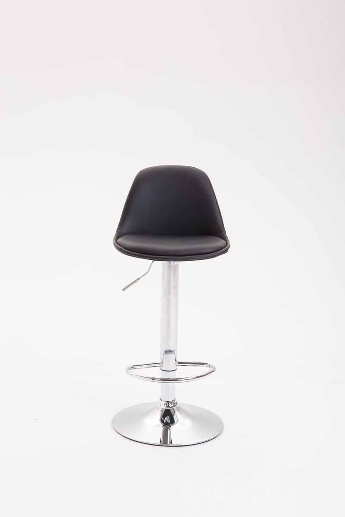 BARHOCKER Lederlook schwarz - Chromfarben/Schwarz, Textil/Metall (39/82/43cm) - CLP