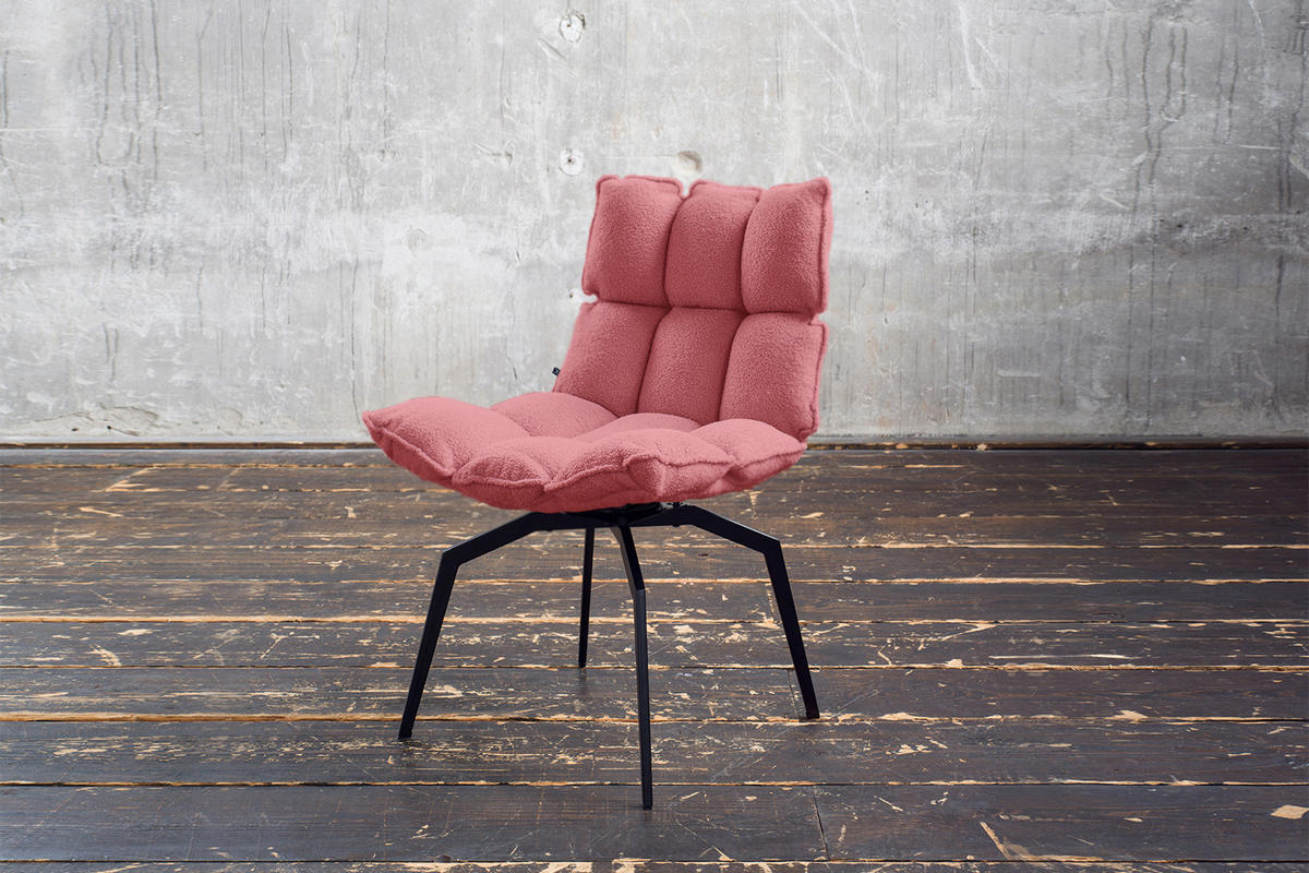 ESSZIMMERSTUHL BARO Pink Webstoff - Pink/Schwarz, Kunststoff/Textil (54/86/65cm) - KAWOLA