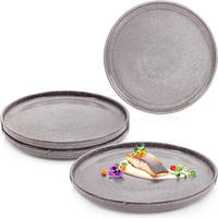 SPEISETELLER SET KAIRO MONDGRAU - 4 teilig aus Steingut - Dunkelgrau, Keramik (34.6cm) - Sänger