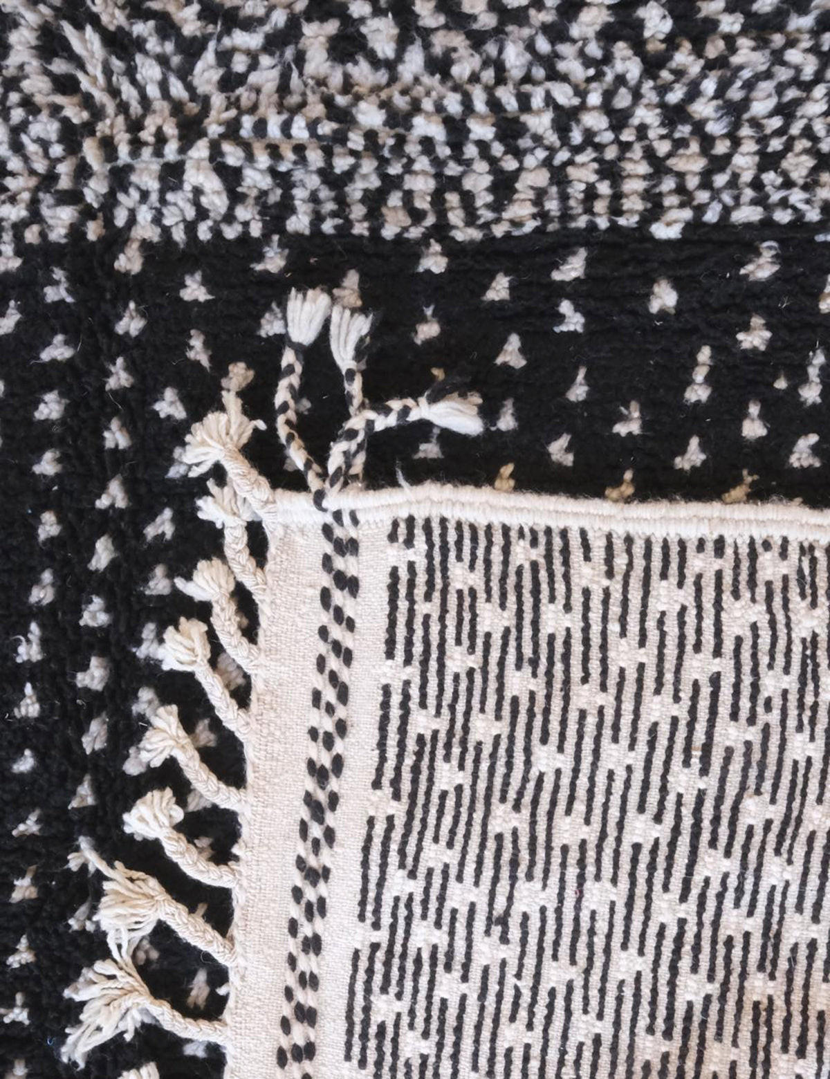 BERBERTEPPICH elegant für modernes Interieur aus Wolle 140x 200 cm - Schwarz, Naturmaterialien (140/200cm) - AFK Living