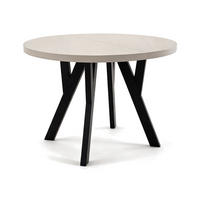 ESSTISCH ausziehbar rund 90-190 cm ATO Kaschmir, Auszugstisch mit Einlegeplatte - Kaschmir/Schwarz, Holzwerkstoff (90/90/77cm) - VENASI MÖBEL