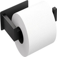 TOILETTENPAPIERHALTER , Edelstahl - Schwarz, Metall (7.7/4.5/14cm) - Authentics