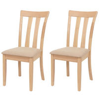 ESSZIMMERSTUHL Beige, Braun 2er-Set - Beige/Braun, Holz (42/96/58cm) - MCW