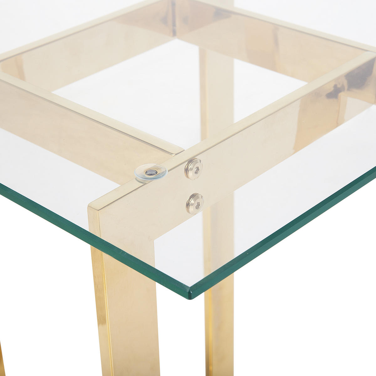 BEISTELLTISCH Glas gold quadratisch 40/40 cm Crystal - Transparent/Goldfarben, Glas (40/40/52cm) - Beliani