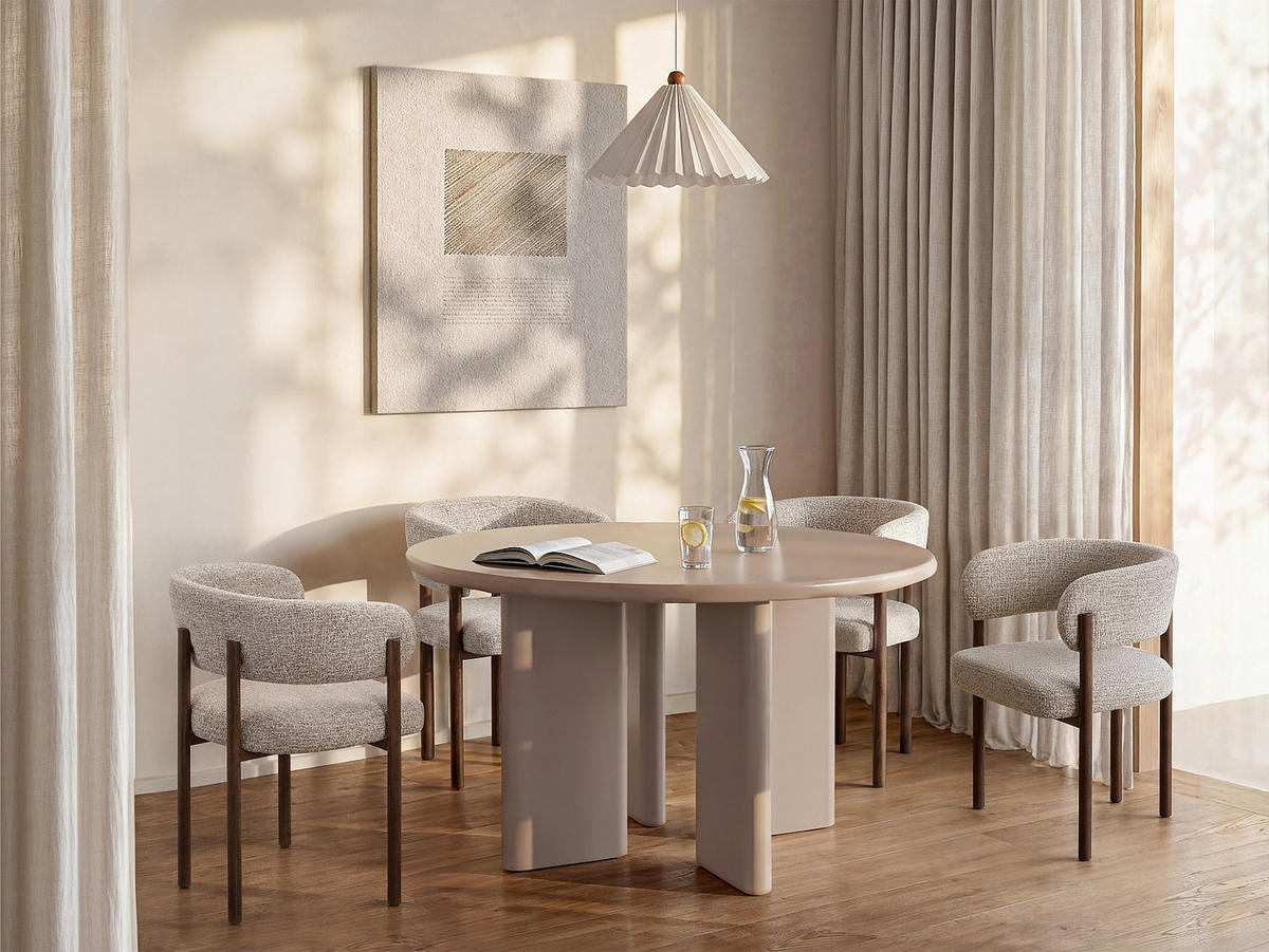 ESSTISCH - 4 Personen - holz - taupe Lukavo - Taupe, Holz (120/120/76cm) - Vente-Unique