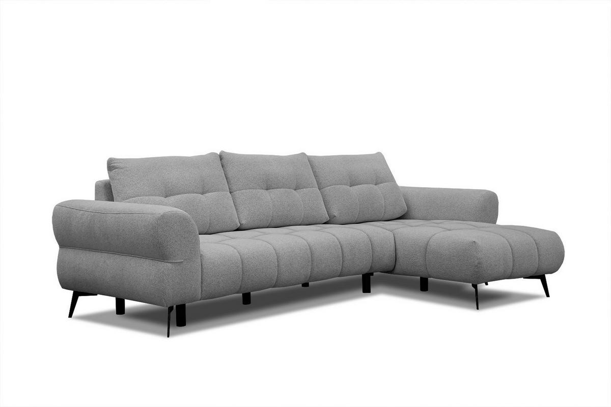 ECKSOFA SALVINI 4-Sitzer, grau - Schwarz/Grau, Holzwerkstoff/Textil (292/158cm) - Courtois Laville