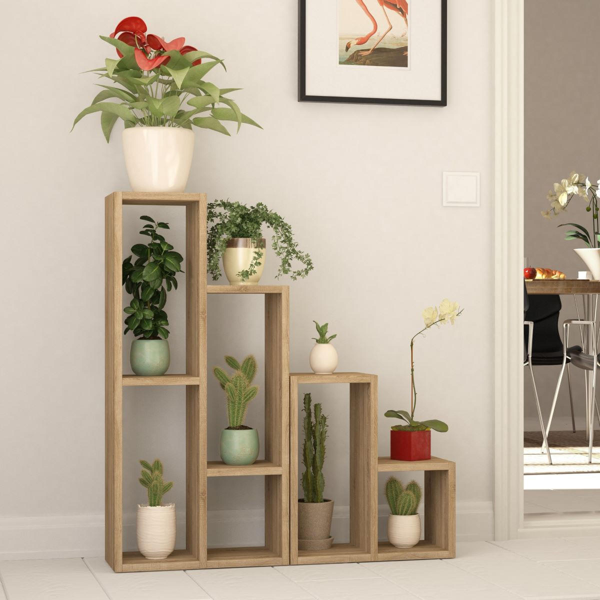 REGAL 10 Fächer H89 cm - Sule - Eichefarben, Holzwerkstoff (20/89/42cm) - Calicosy