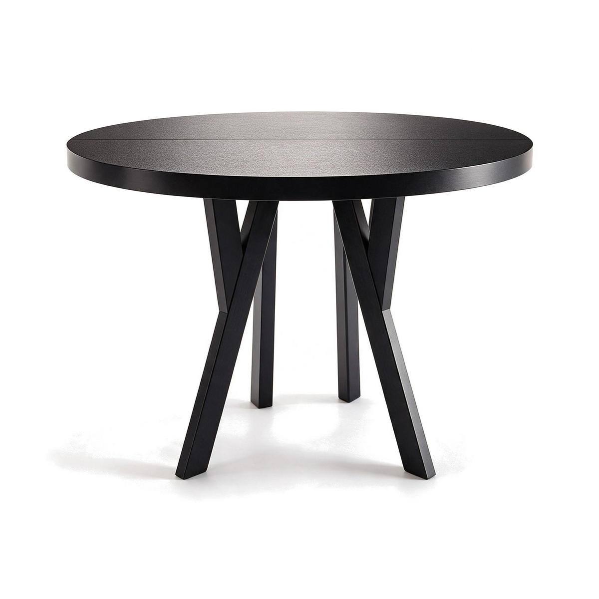 ESSTISCH ausziehbar rund 90-190 cm ATO Schwarz, Auszugstisch mit Einlegeplatte - Schwarz, Holzwerkstoff (90/90/77cm) - VENASI MÖBEL