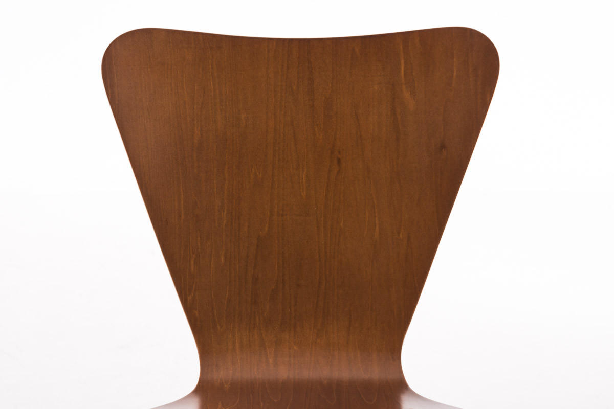 BESUCHERSTUHL Calisso mit Holzsitz und Metallgestell, Farbe: Braun - Chromfarben/Braun, Holz/Metall (42/85/47cm) - TPFLiving