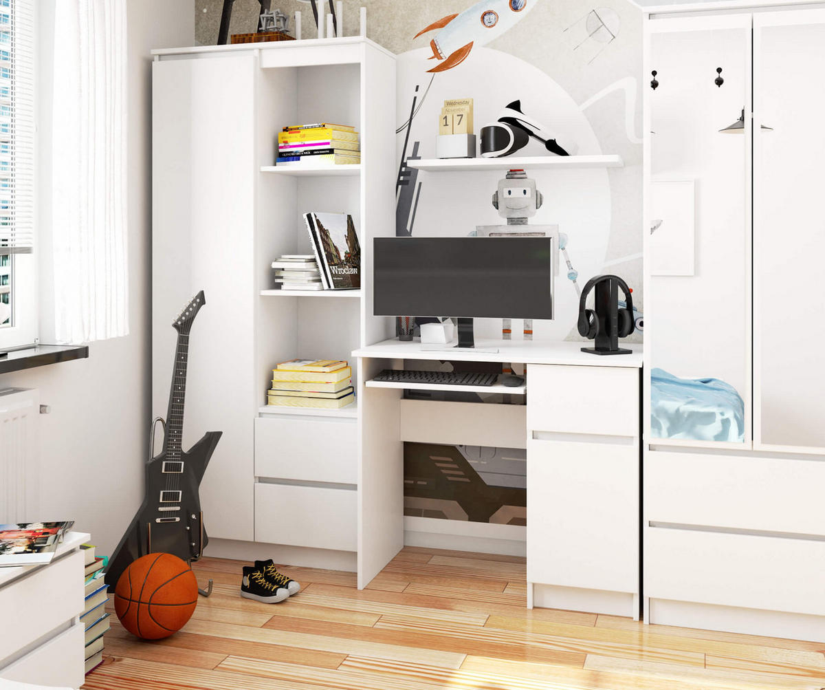 SCHREIBTISCH Weiß 77/90/50 - Weiß, Holzwerkstoff (50/90/77cm) - RAUMHIRSCH FURNITURE