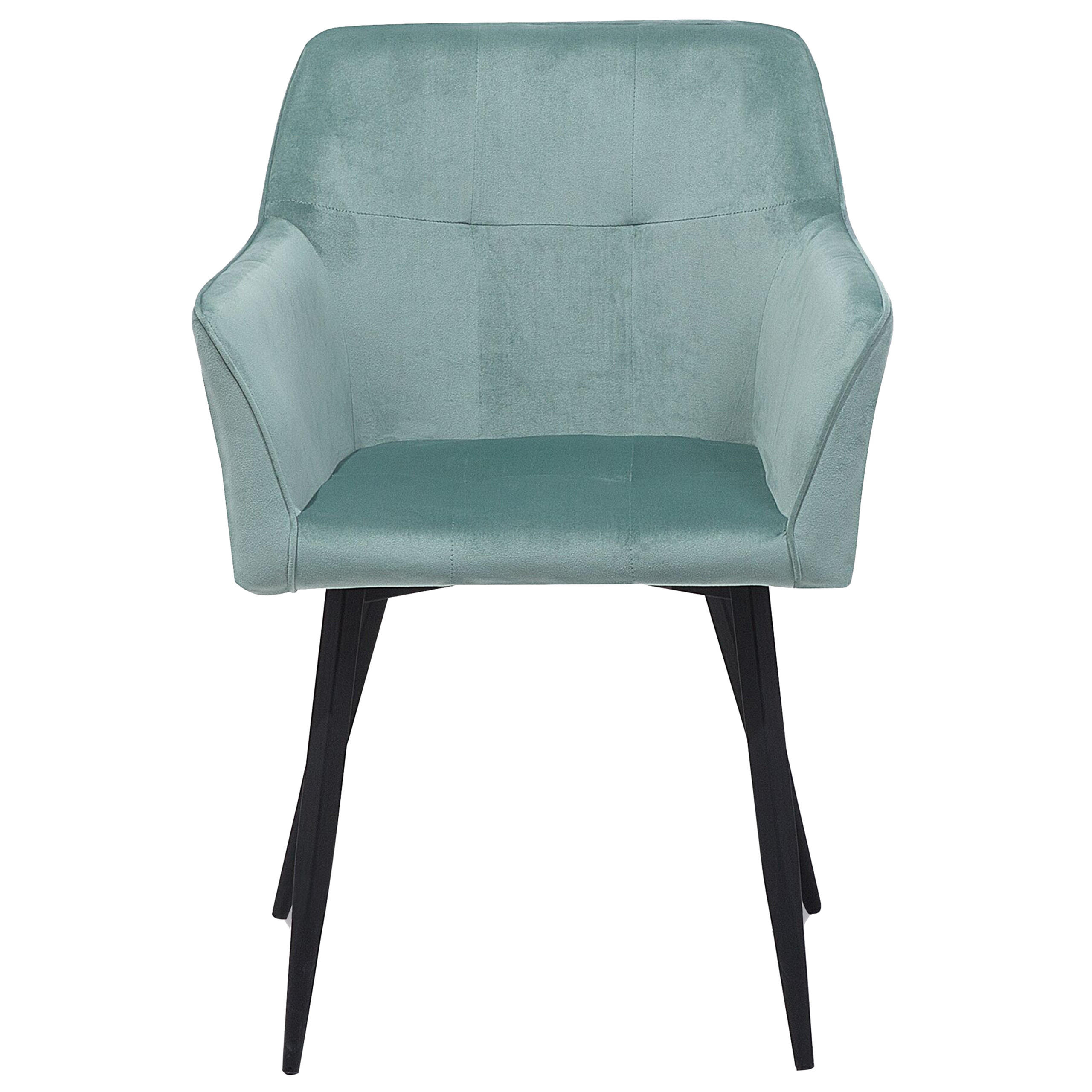 ESSZIMMERSTUHL 2er-Set Samtstoff Mintgrün Jasmin - Grün, Textil/Metall (60/84/49cm) - Beliani