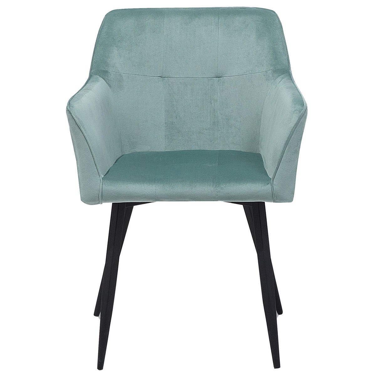 ESSZIMMERSTUHL 2er-Set Samtstoff Mintgrün Jasmin - Grün, Textil/Metall (60/84/49cm) - Beliani