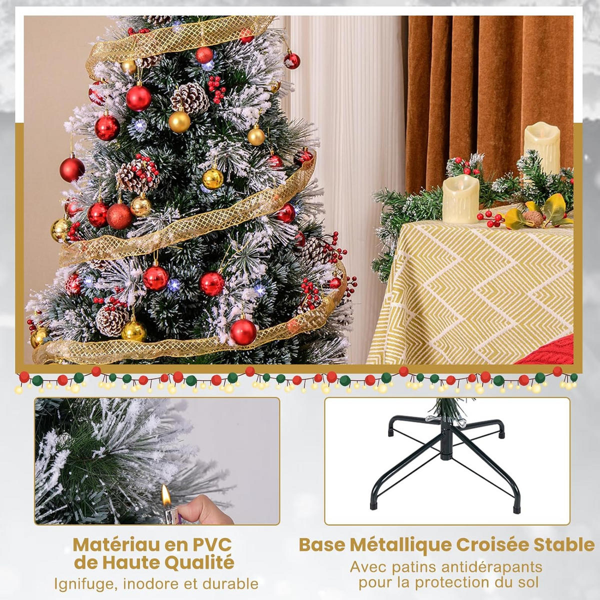 WEIHNACHTSBAUM Grün - Grün, Kunststoff (180cm) - COSTWAY