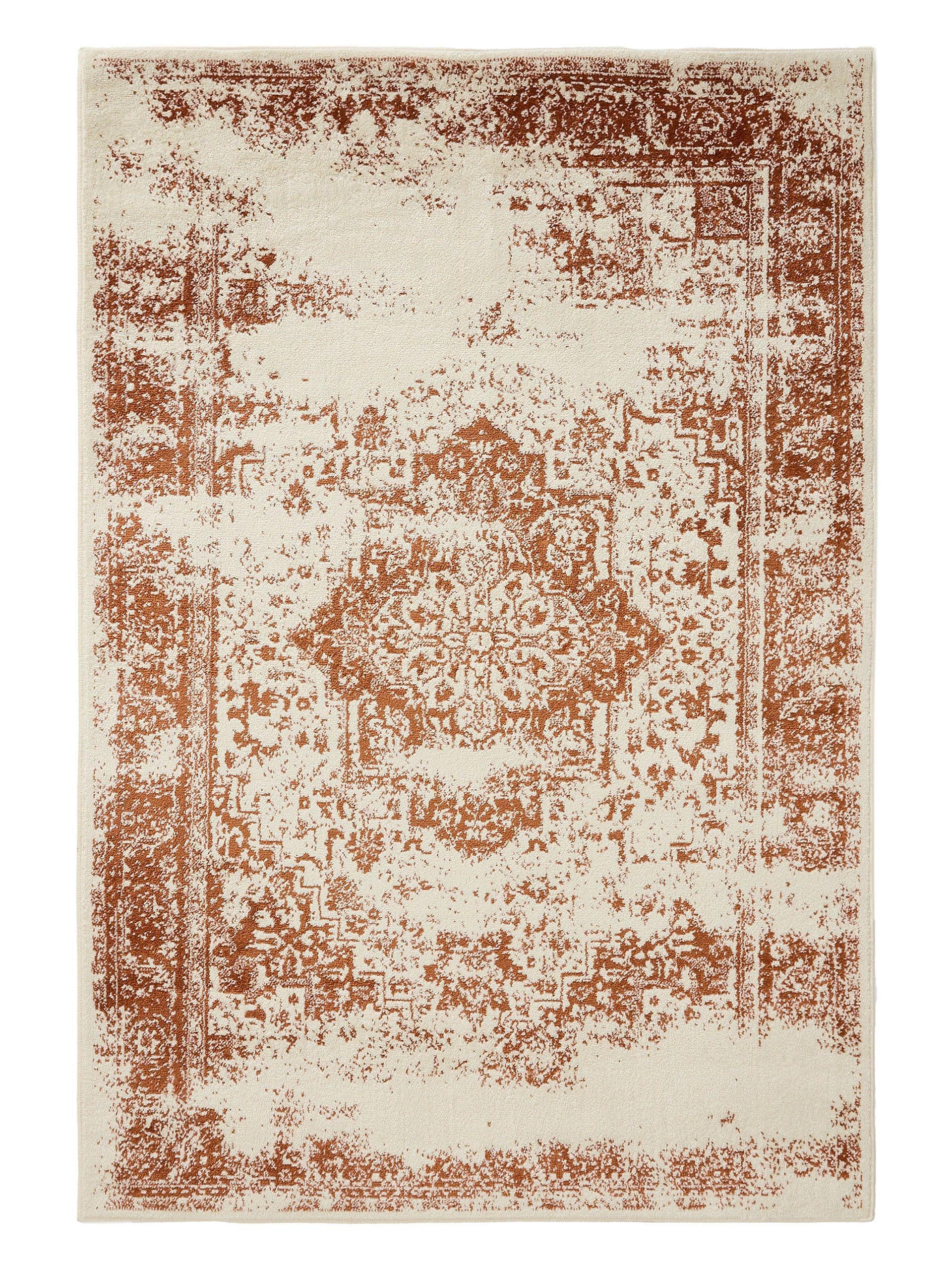 VINTAGE-TEPPICH Suki 60/120 cm - Creme/Orange, Kunststoff (60/120cm) - benuta
