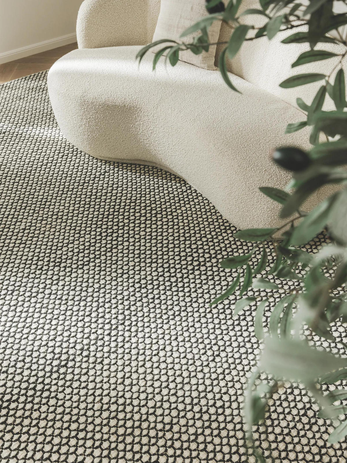 WOLLTEPPICH Hector Beige/Schwarz 120x170 cm - Beige, Textil (120/170cm) - benuta Finest