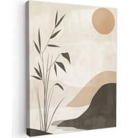 LEINWANDBILD Japandi - Landschaft - Beige 30x40 cm - Cognac, Textil (30/40cm) - MuchoWow