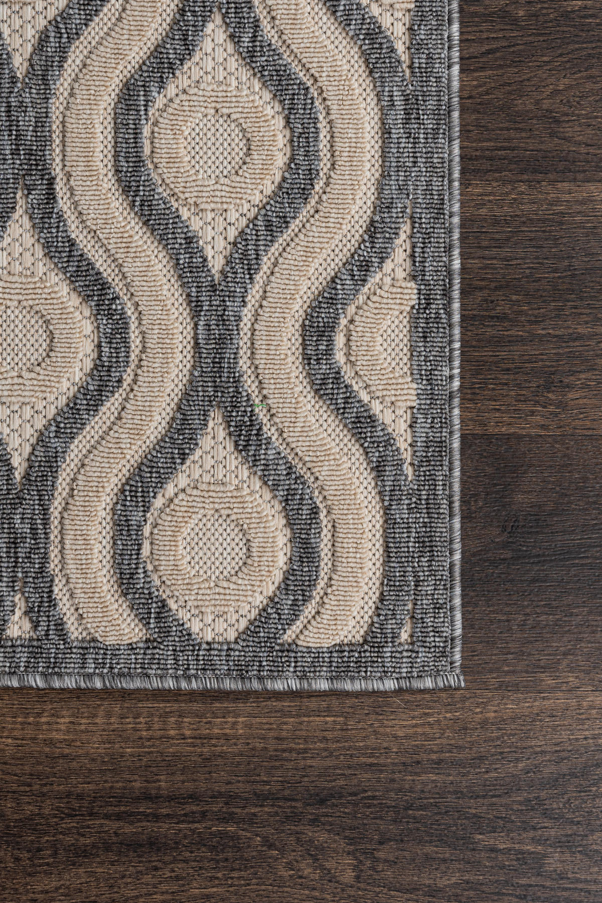 TEPPICH Beige In-Outdoor Geometrisch - Kurzflor Rechteckig - Grau - 200 x 300 cm - Beige/Anthrazit, Textil (200/300cm) - Mazovia