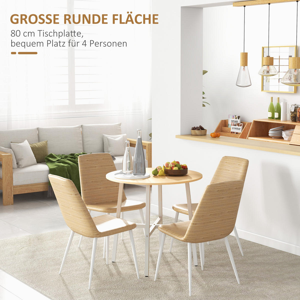ESSTISCH Ø80/76 cm Natur aus Sperrholz - Braun, Holzwerkstoff (80/80/76cm) - OKMYHOME