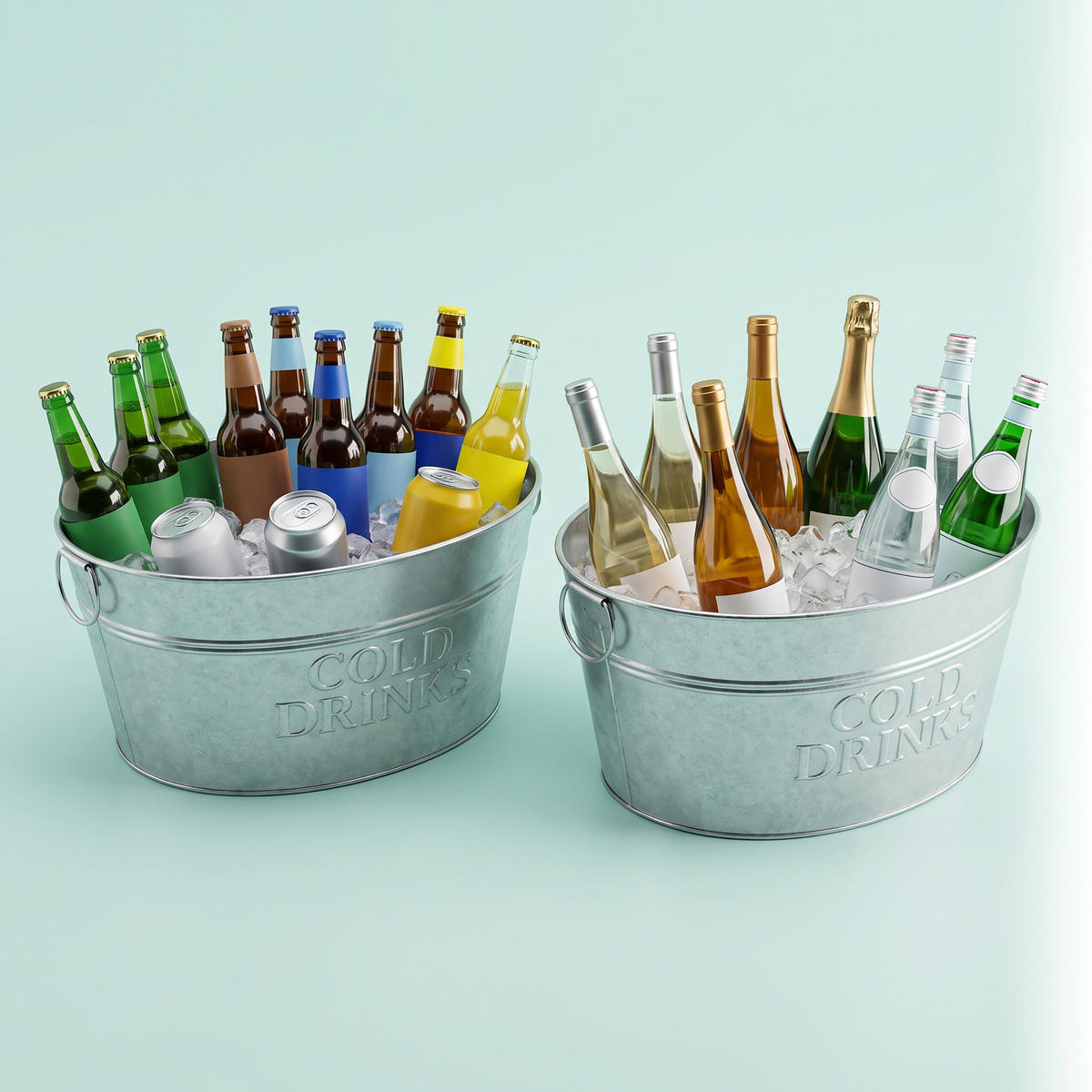 VINKYLARE Silver 2-pack galvaniserat järn - Silverfärgad, Metall (34/23cm) - Relaxdays
