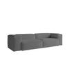 SOFA CELESTE Grau Cord - Schwarz/Grau, Kunststoff/Textil (302/72/114cm) - KAWOLA