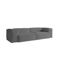 SOFA CELESTE Grau Cord - Schwarz/Grau, Kunststoff/Textil (302/72/114cm) - KAWOLA