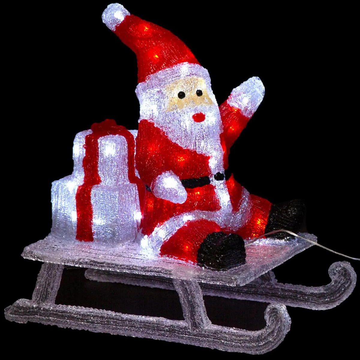 NIKOLAUS auf dem Schlitten mit LED-Beleuchtung 49/25/48 cm - Multicolor, Kunststoff (25/48/49cm) - Fééric Lights and Christmas