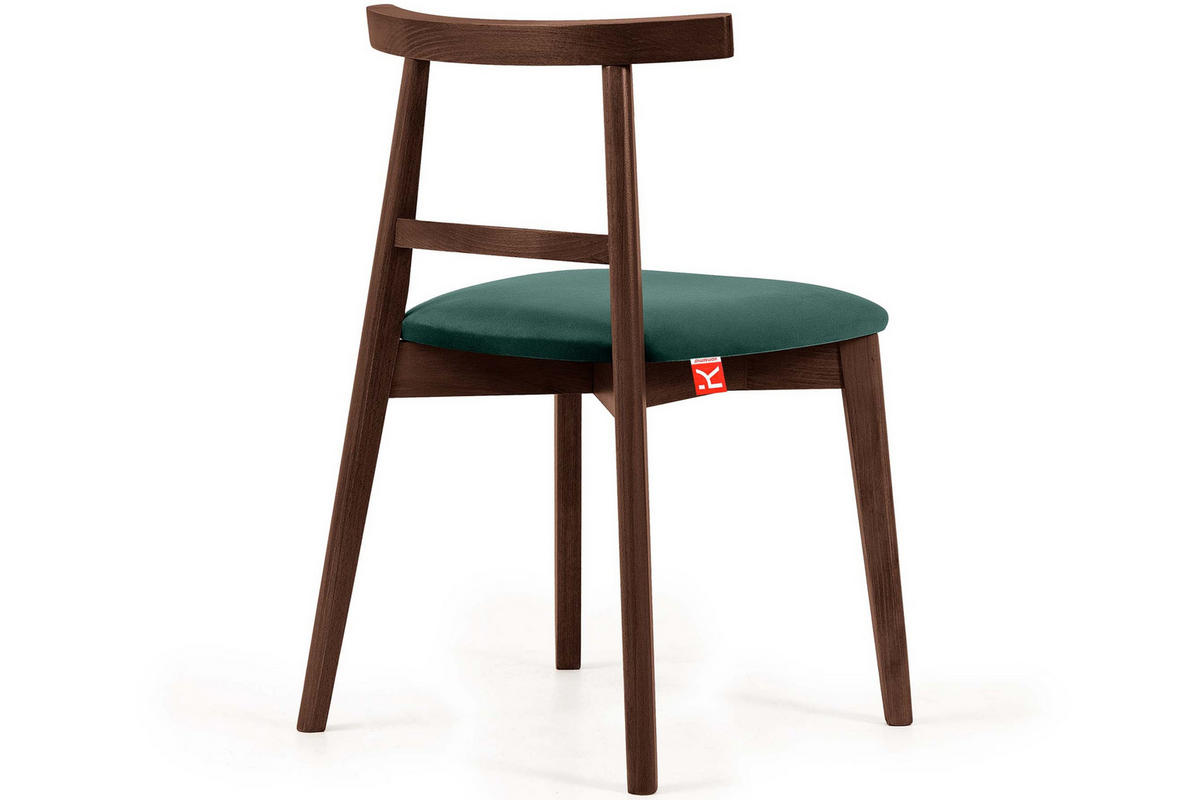 ESSTISCHSTÜHLE LILIO 2 St Vintage, Dunkelgrün / mittelbraun - Dunkelgrün/Braun, Holz/Textil (47/76/45cm) - KONSIMO®